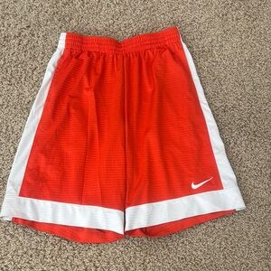 Nike Orange and White Sports Shorts